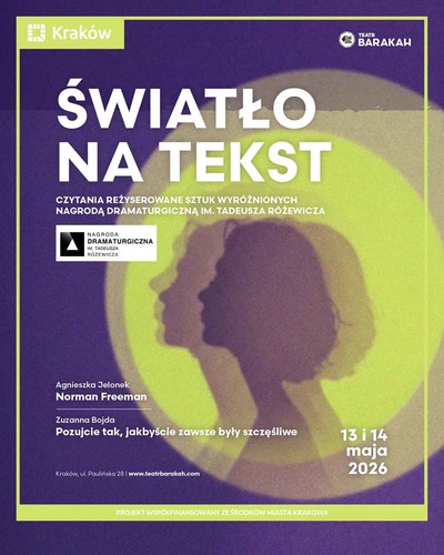 Plakat wydarzenia:  „Pozujcie tak, jakbyście zawsze były szczęśliwe” Zuzanny Bojdy | Nagroda Dramaturgiczna im. Tadeusza Różewicza 